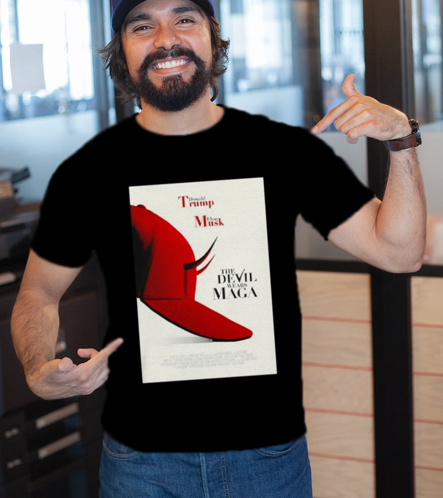 Donald Trump Elon Musk The Devil Wears MAGA Hat With Horns T-Shirt