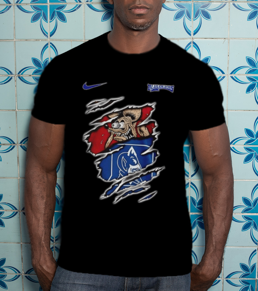 Nike Duke Blue Devils NCAA Rat Fink Built To Not Bow Blue Devils T-Shirt