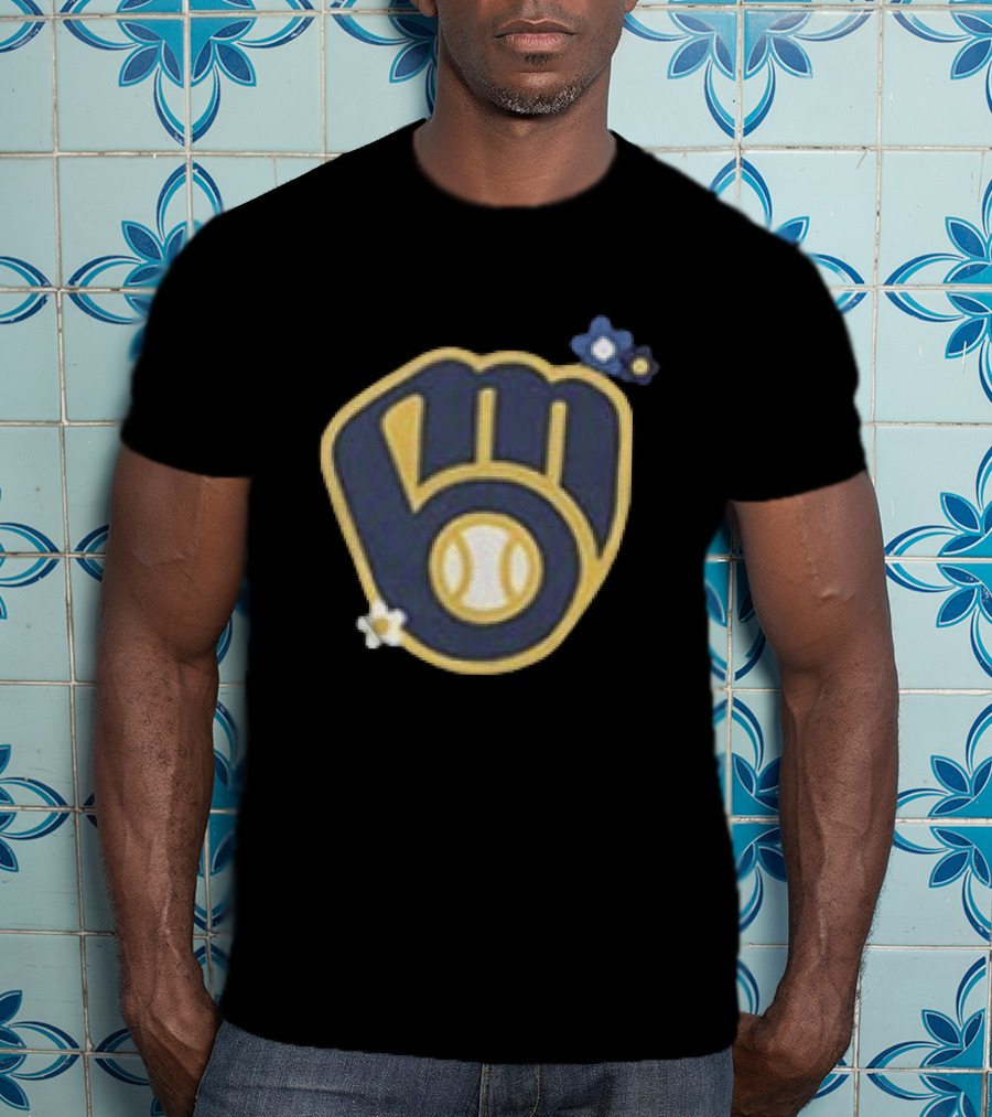 Milwaukee Brewers Flowers MLB 2026 Two Sided Baseball T-Shirt