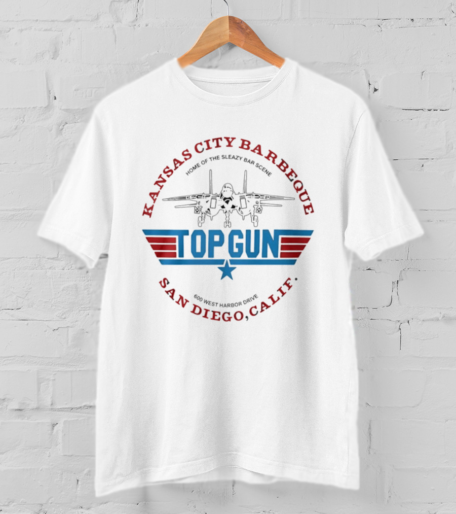 Kansas City Barbeque Top Gun Movie Filming Location San Diego Home Of The Sleazy Bar Scene T-Shirt