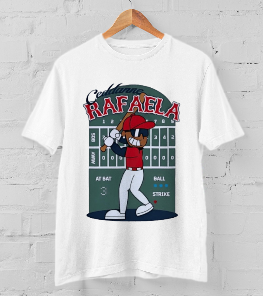 Ceddanne Rafaela Boston Red Sox MLB At Bat Scoreboard T-Shirt