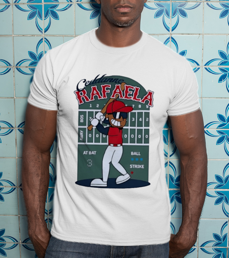 Ceddanne Rafaela Boston Red Sox MLB At Bat Scoreboard T-Shirt