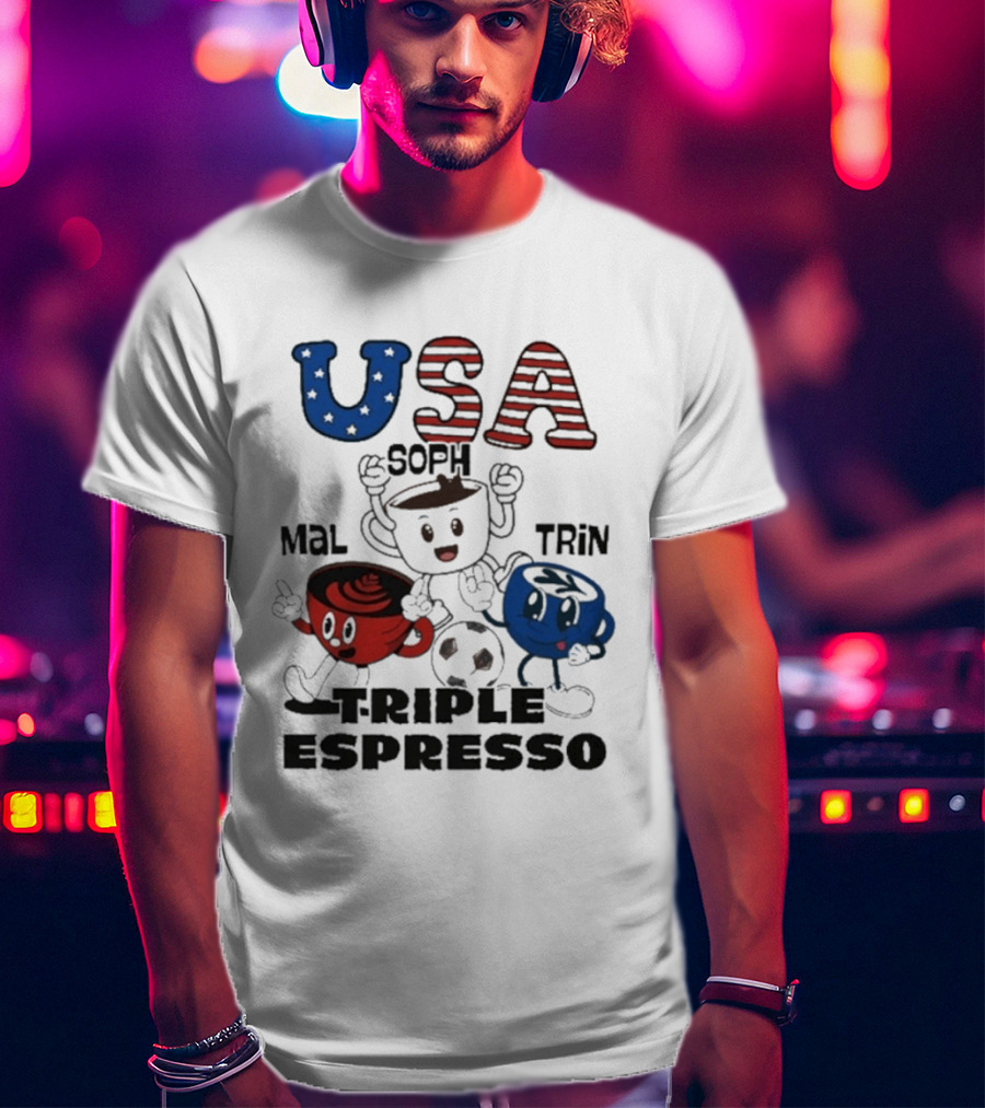 USA Triple Espresso Mal Soph Trin Soccer T-Shirt
