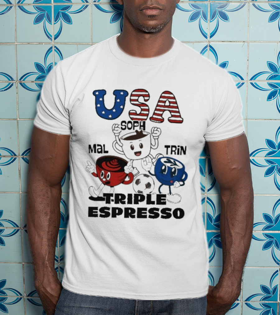 USA Triple Espresso Mal Soph Trin Soccer T-Shirt
