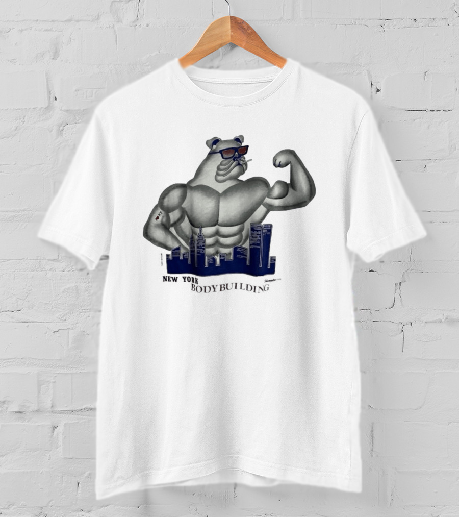 New York Bodybuilding Buff Bear Cityscape NYC T-Shirt