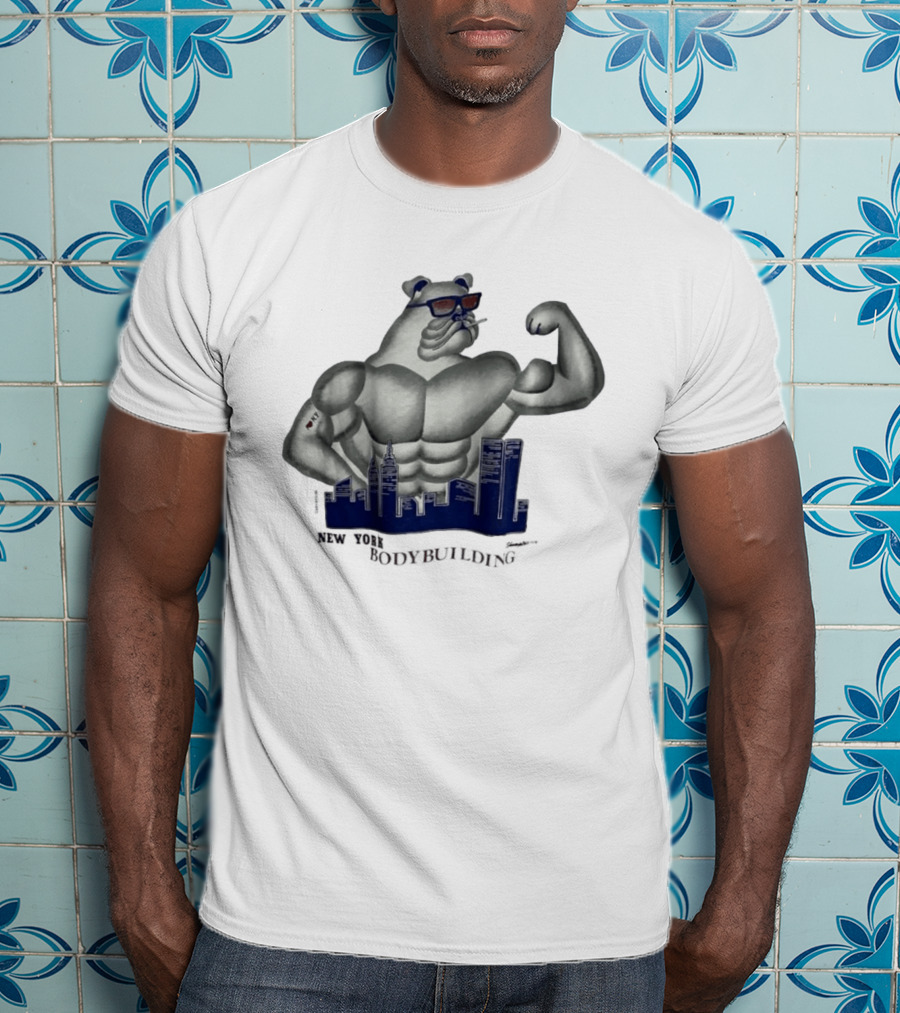 New York Bodybuilding Buff Bear Cityscape NYC T-Shirt