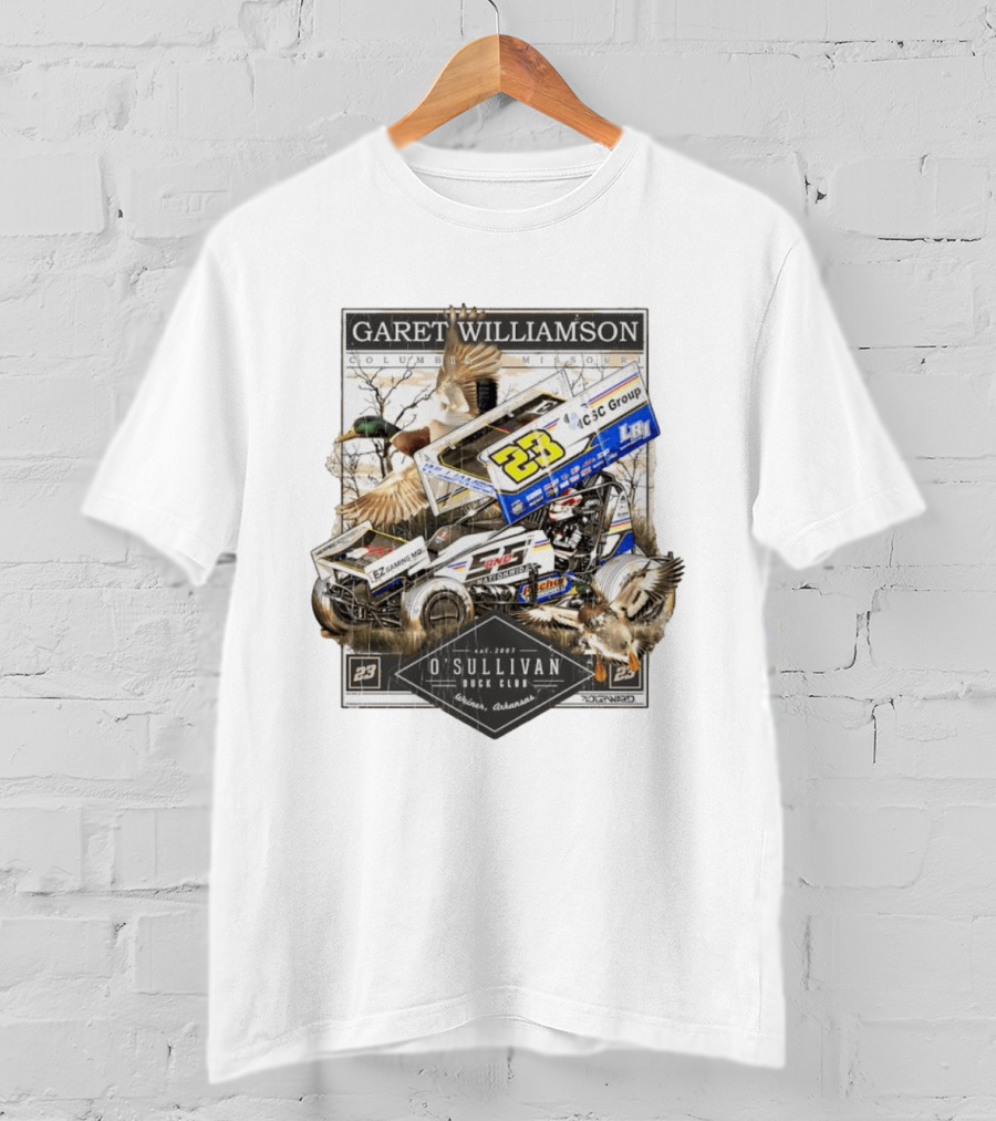 Garet Williamson Sprint Car Racing O'Sullivan Duck Club Arkansas Columbia Missouri 23 Racing T-Shirt