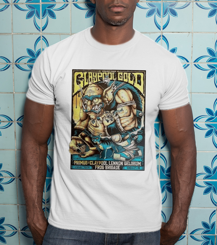 May 28 2026 Claypool Gold Primus Claypool Lennon Delirium Frog Brigade Starlight Theatre Kansas City MO T-Shirt