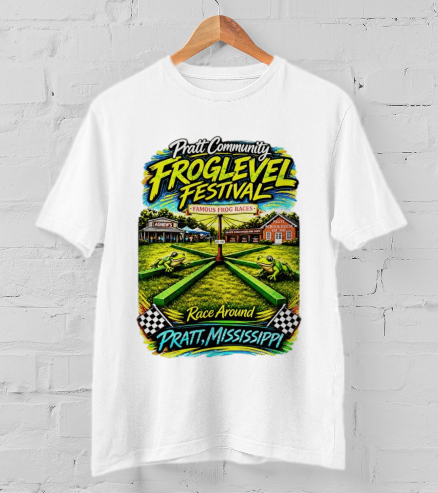 Pratt Community Froglevel Festival Famous Frog Races Race Around Pratt Mississippi T-Shirt