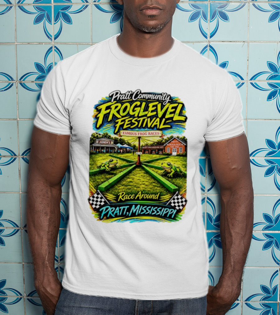 Pratt Community Froglevel Festival Famous Frog Races Race Around Pratt Mississippi T-Shirt