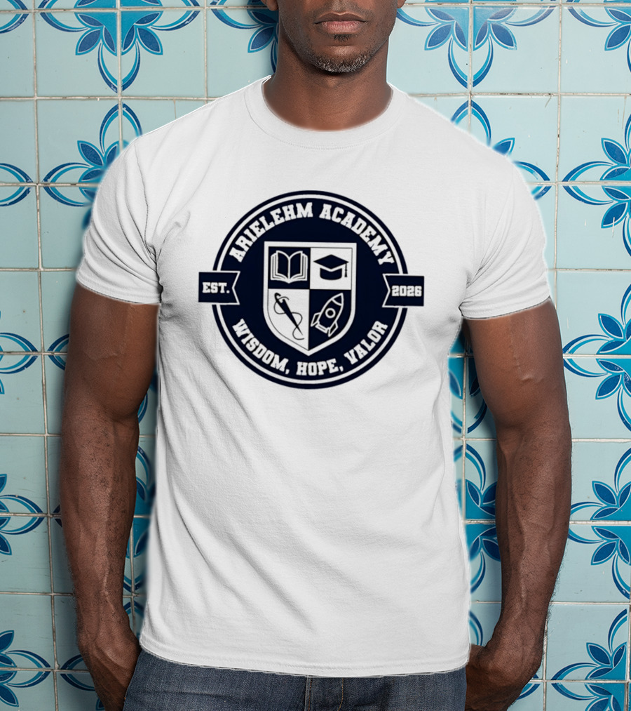 Arielehm Academy Crest Est 2026 Wisdom Hope Valor T-Shirt