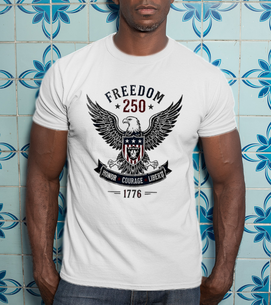 Freedom 250 Honor Courage 1776 Eagle T-Shirt