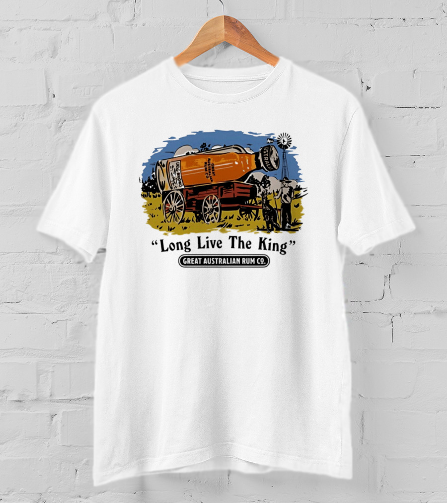 Long Live The King Great Australian Rum Co Vintage Wagon Scene T-Shirt
