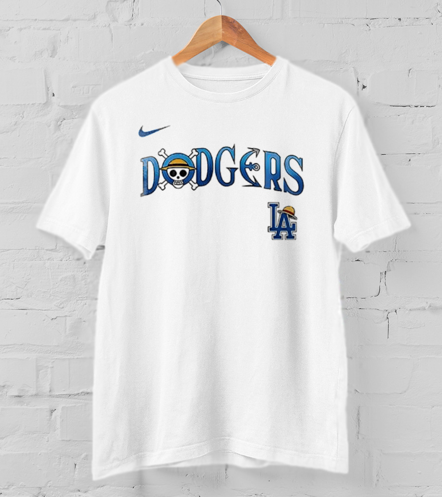 Nike Los Angeles Dodgers One Piece Luffy Crossover Collaboration T-Shirt