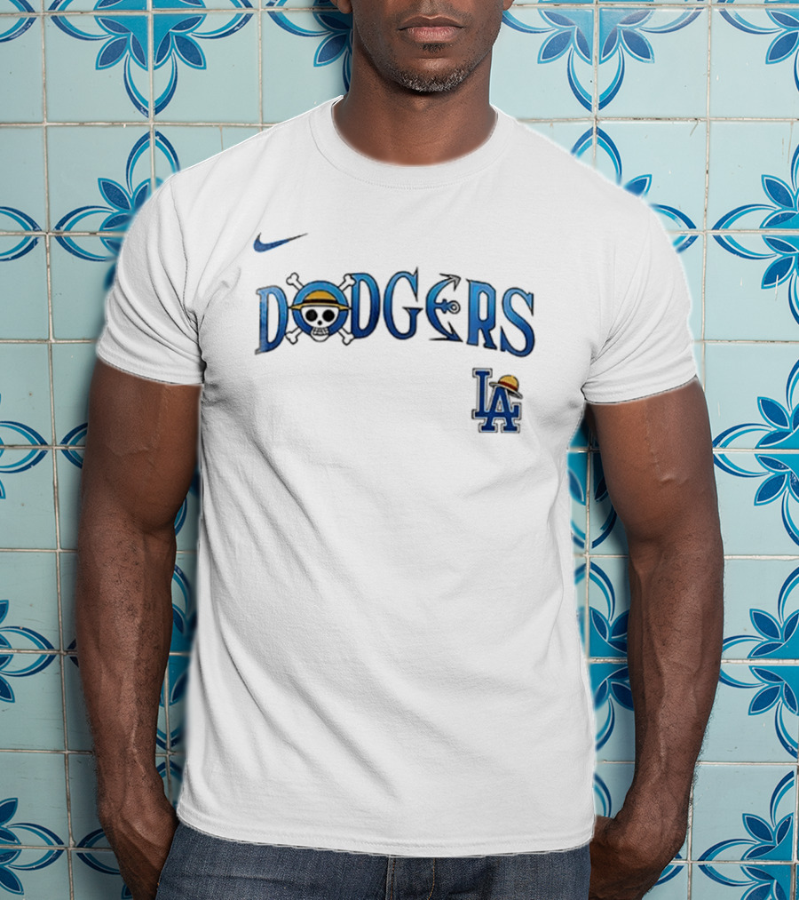 Nike Los Angeles Dodgers One Piece Luffy Crossover Collaboration T-Shirt