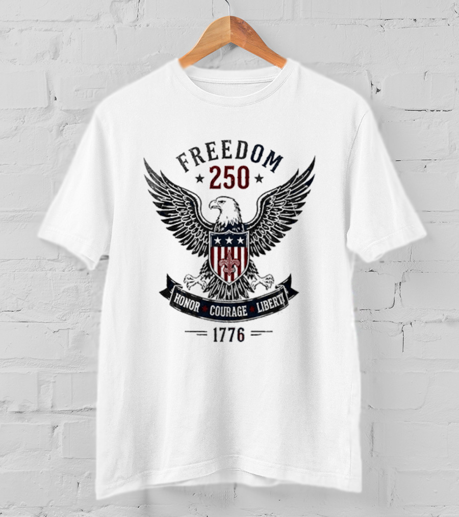 New Orleans Saints Freedom 250 Honor Courage Liberty United We Stand 1776 Eagle T-Shirt