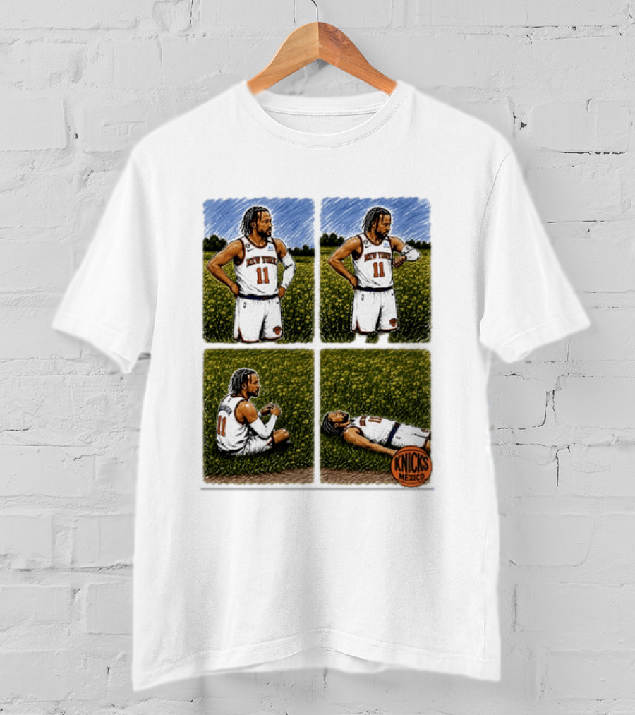 New York Knicks Jalen Brunson Whorled Tickseed Comic Knicks Mexico T-Shirt