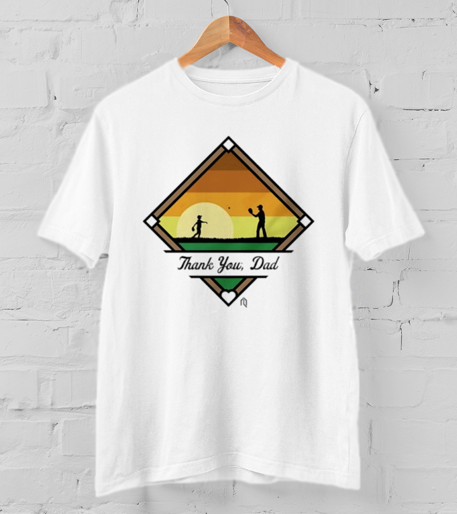 Thank You Dad Baseball Sunset Silhouette 2026 T-Shirt