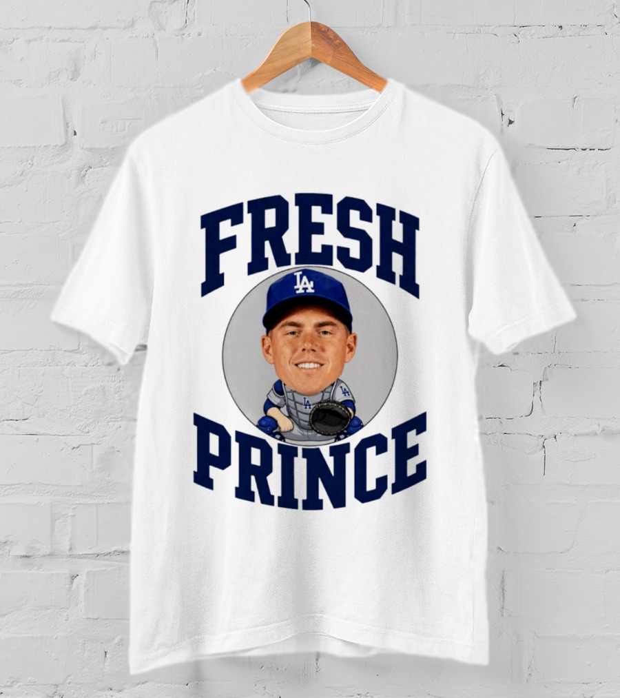 Fresh Prince Los Angeles Dodgers Baseball Player Caricature T-Shirt