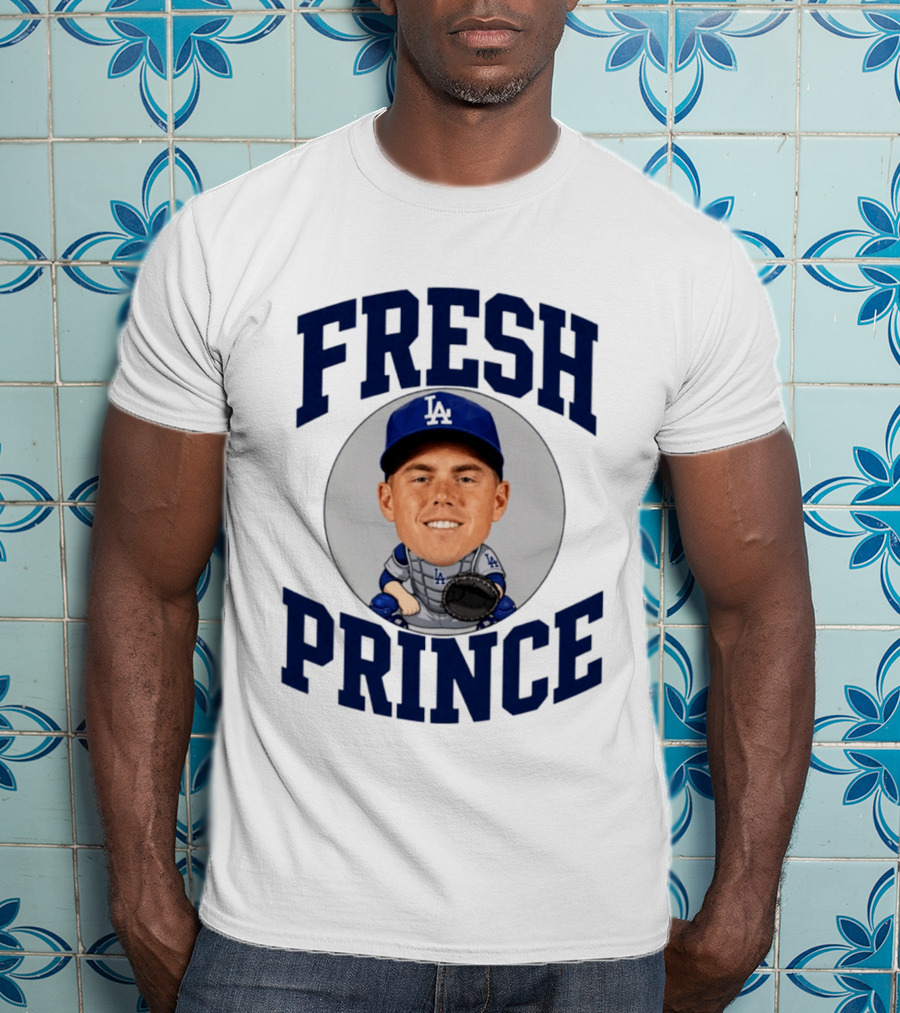 Fresh Prince Los Angeles Dodgers Baseball Player Caricature T-Shirt