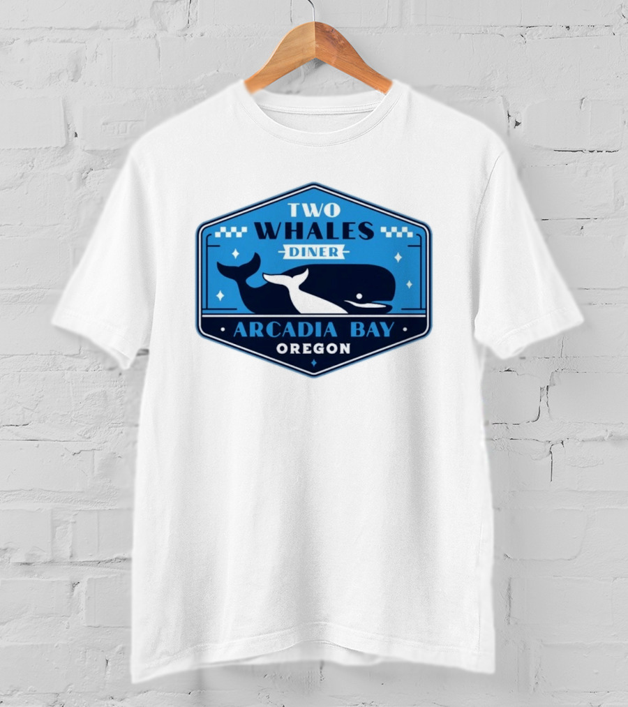 Two Whales Diner Arcadia Bay Oregon Crest T-Shirt