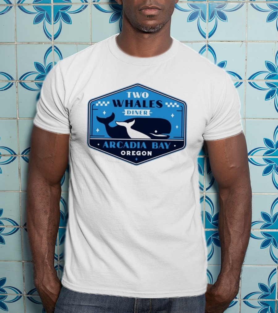 Two Whales Diner Arcadia Bay Oregon Crest T-Shirt
