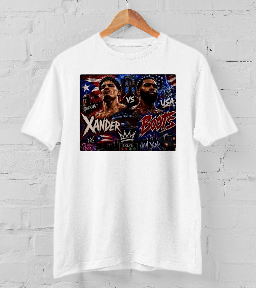 Xander Boots Boricua Vs USA Barclays Center Brooklyn NYC 718 T-Shirt