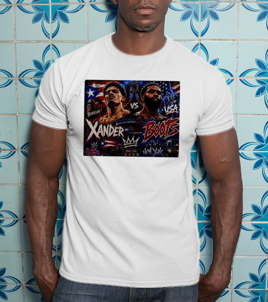Xander Boots Boricua Vs USA Barclays Center Brooklyn NYC 718 T-Shirt