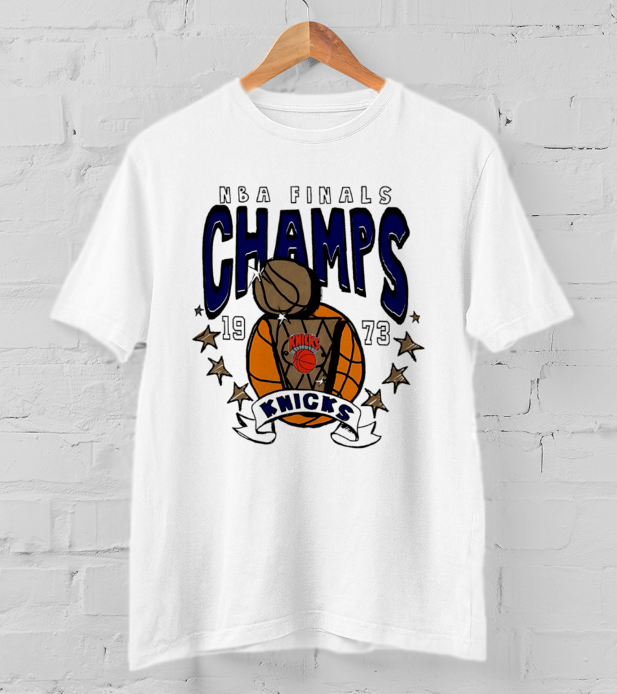 New York Knicks NBA Finals Champs 1973 Basketball Victory T-Shirt