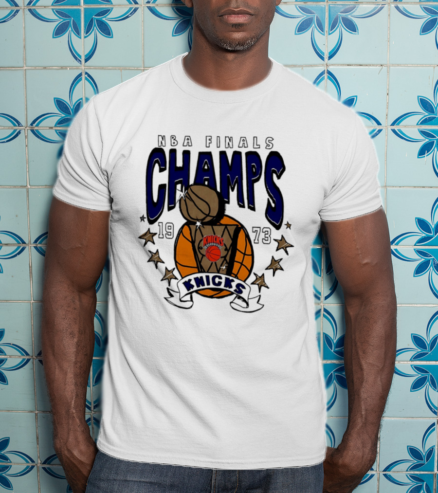 New York Knicks NBA Finals Champs 1973 Basketball Victory T-Shirt