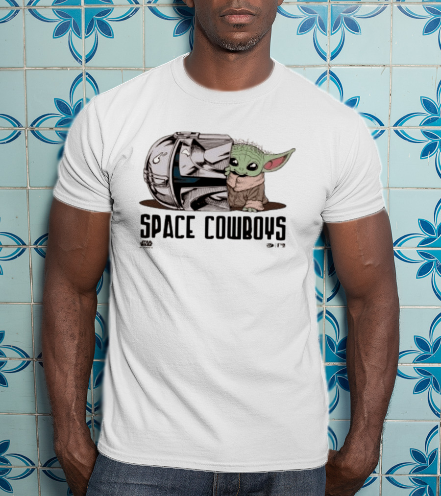 Star Wars Grogu Space Cowboys Helmet And Child Duo T-Shirt