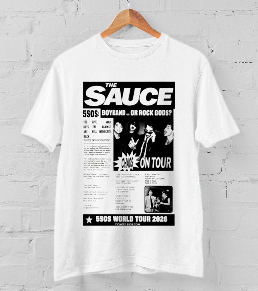 The Sauce 5SOS Chaos On Tour 5 Seconds Of Summer World Tour 2026 T-Shirt