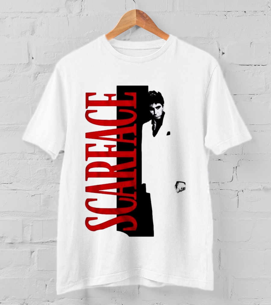Tony Montana Scarface Movie Iconic Red Black T-Shirt
