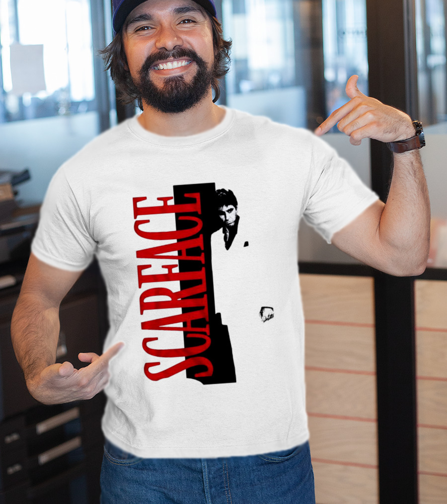 Tony Montana Scarface Movie Iconic Red Black T-Shirt