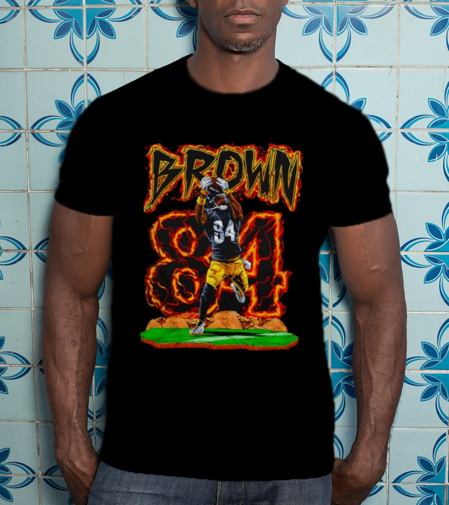 Brown 84 Steelers Wide Receiver Pittsburgh Antonio T-Shirt