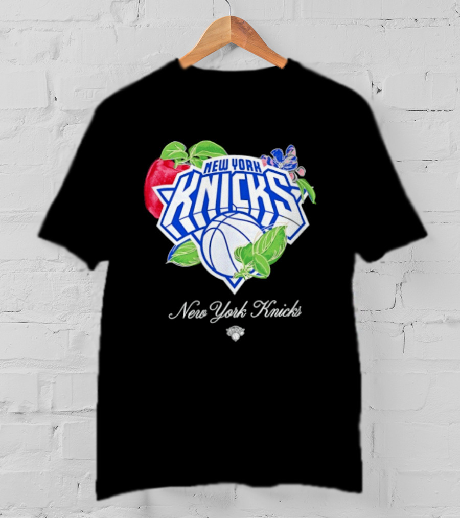 New York Knicks Lifestyle Capsule Floral Fruit Apple Basketball T-Shirt