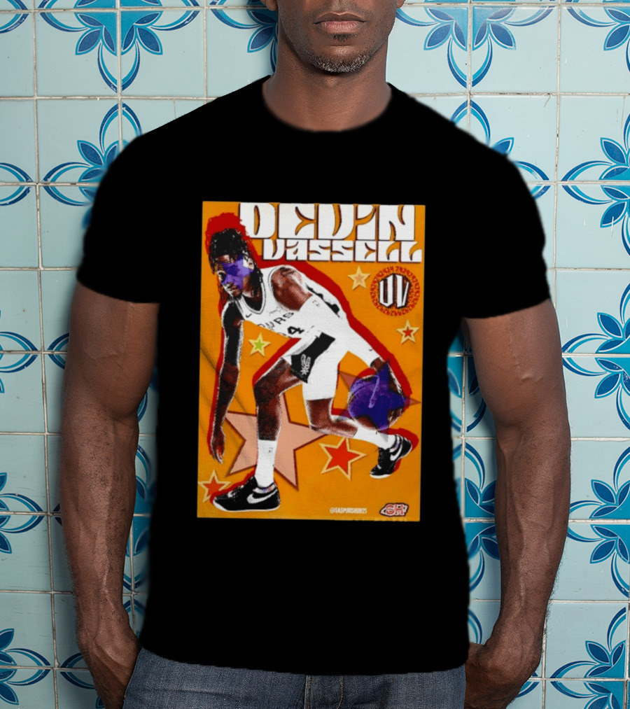 Devin Vassell San Antonio Spurs Basketball Star Orange T-Shirt