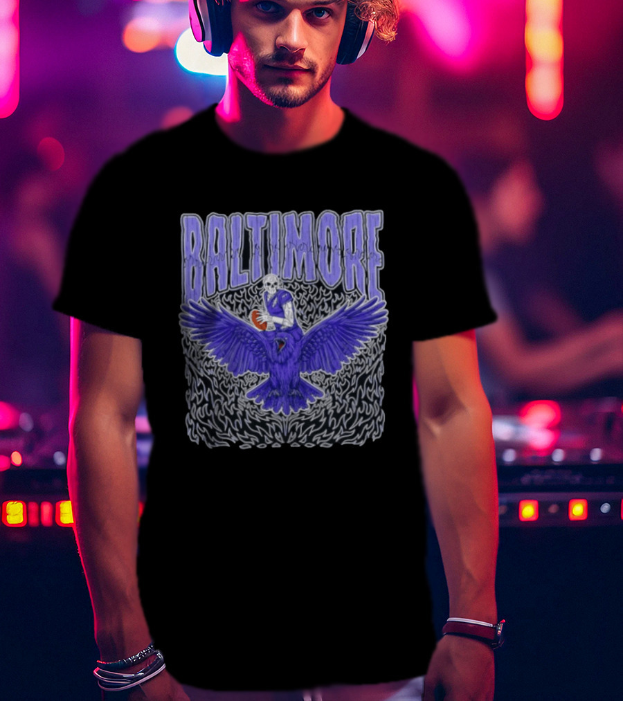 Skeleton Baltimore Ravens Rugby T-Shirt