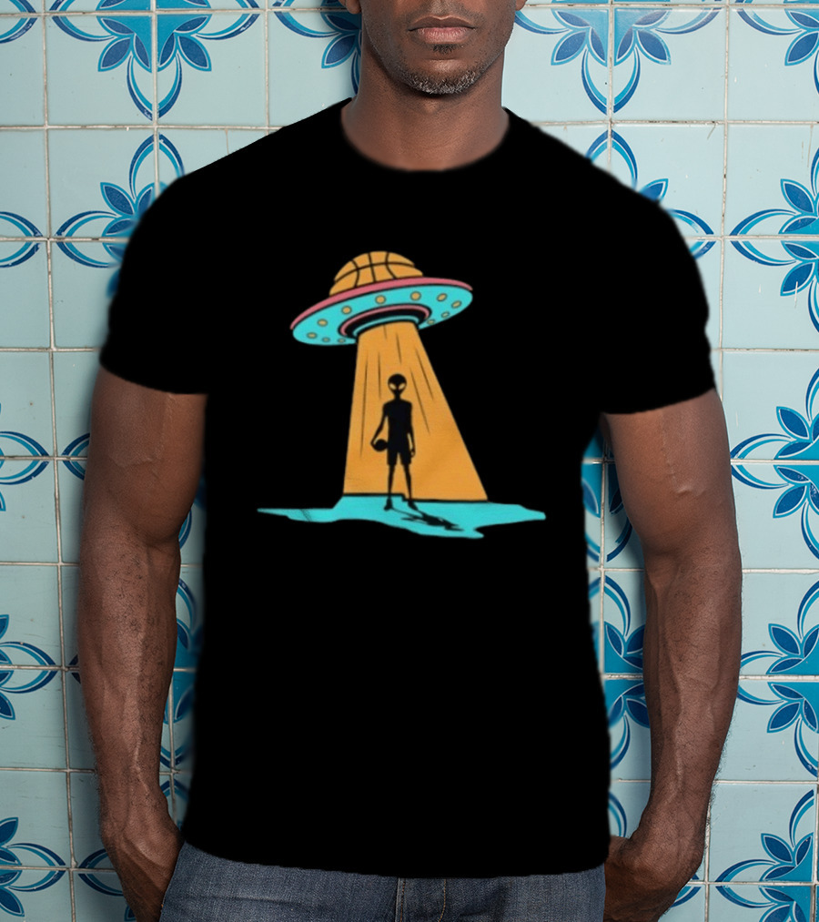 San Antonio Spurs Fiesta Alien Basketball UFO Landing T-Shirt