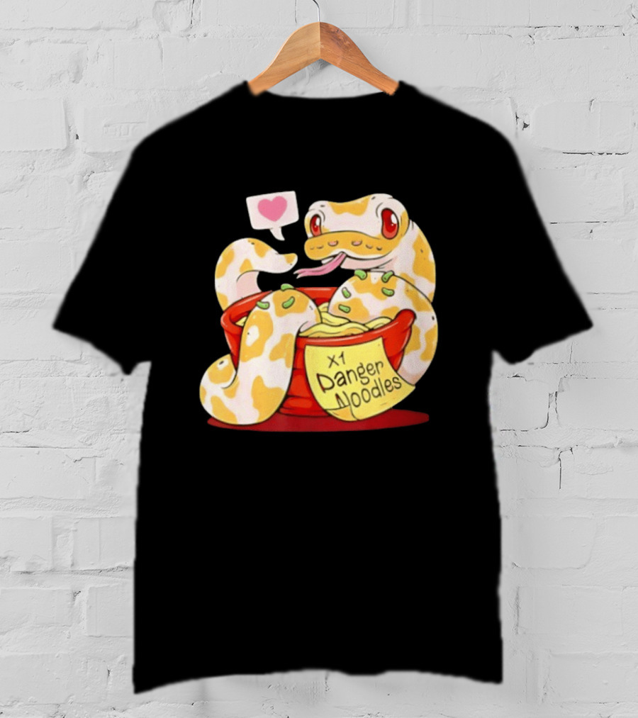 Snake Love X1 Danger Noodles Cartoon Cute Snake With Heart Speech Bubble T-Shirt