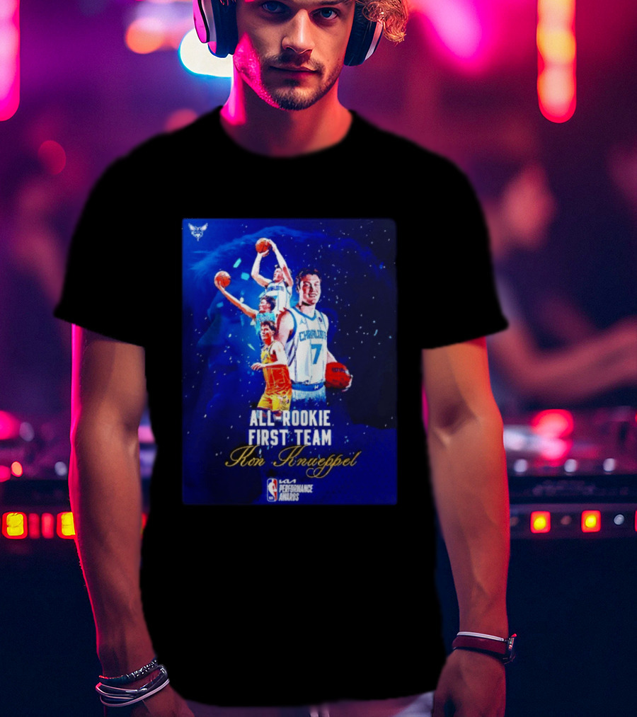 Kon Knueppel Charlotte Hornets All Rookie First Team NBA Performance Awards T-Shirt