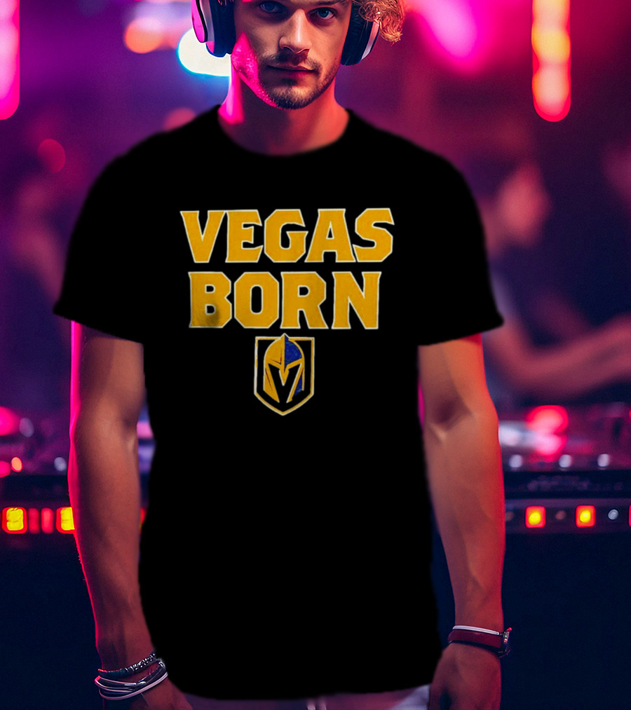 VEGAS BORN Logo Icon Golden Knights T-Shirt