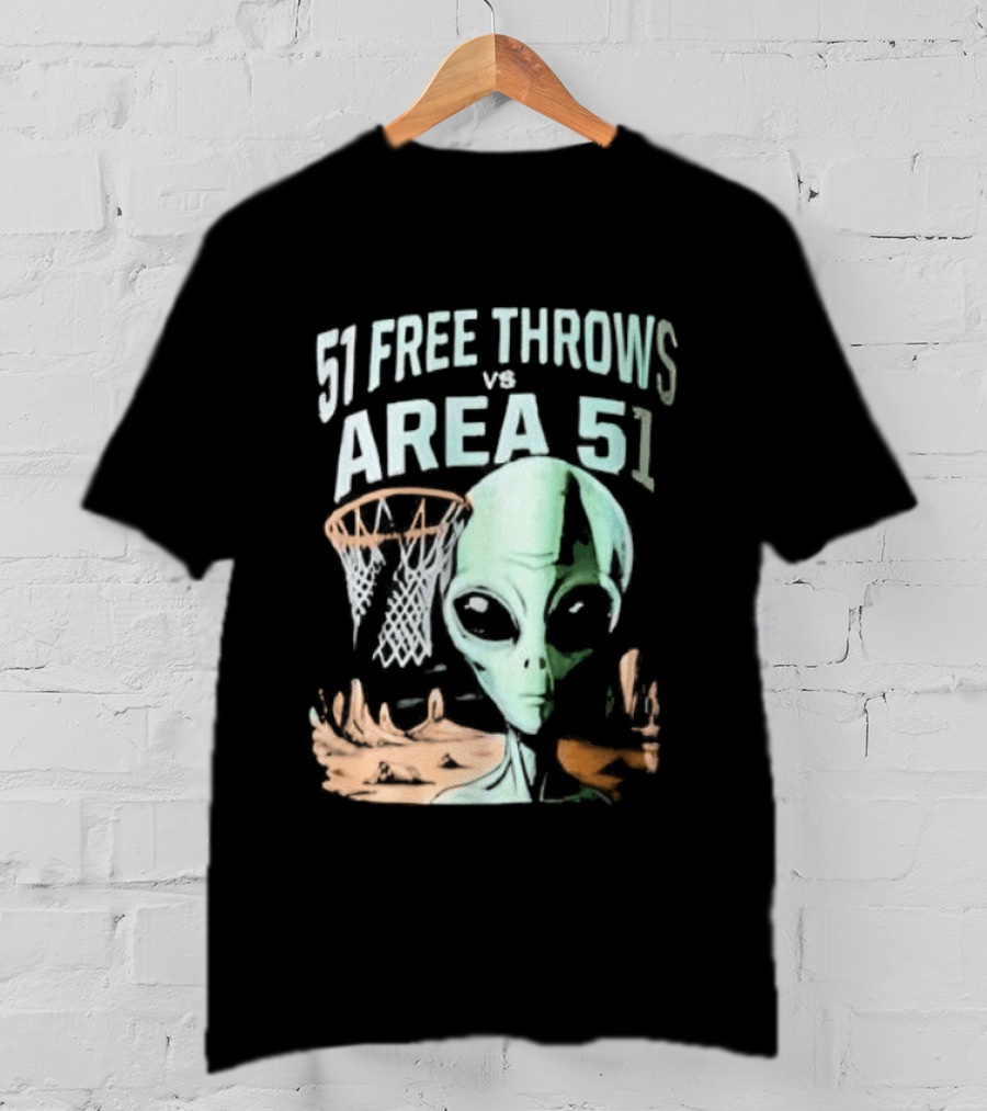 Victor Wembanyama 51 Free Throws Vs Area 51 Alien Basketball T-Shirt