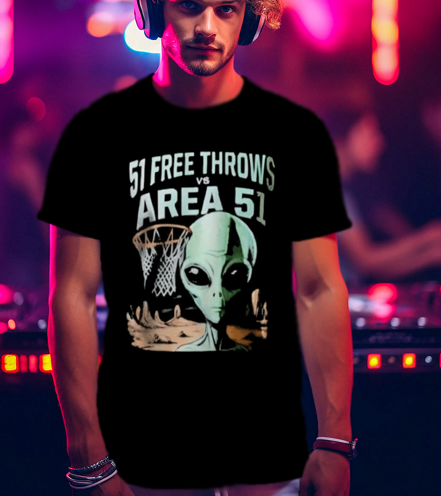 Victor Wembanyama 51 Free Throws Vs Area 51 Alien Basketball T-Shirt