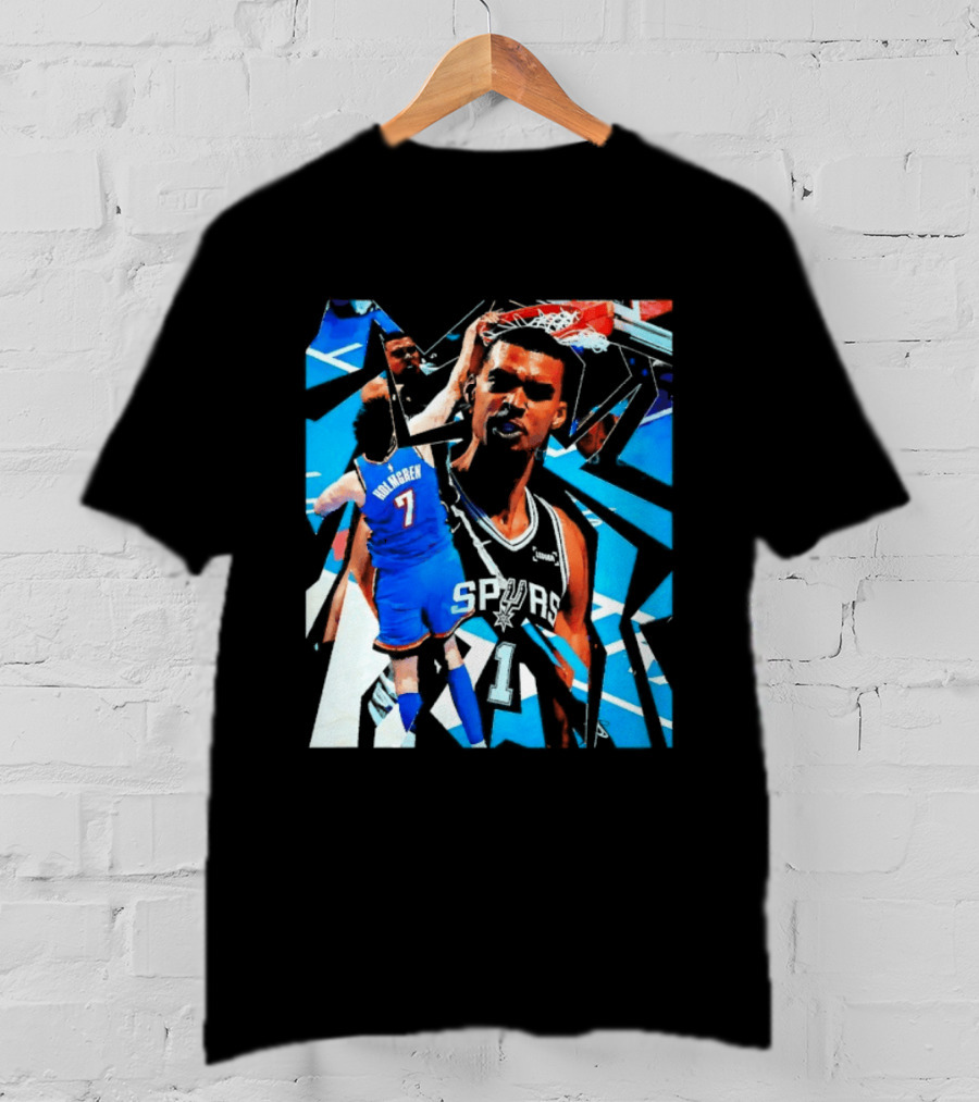 San Antonio Spurs Wembanyama Dunk Showdown With Holmgren T-Shirt