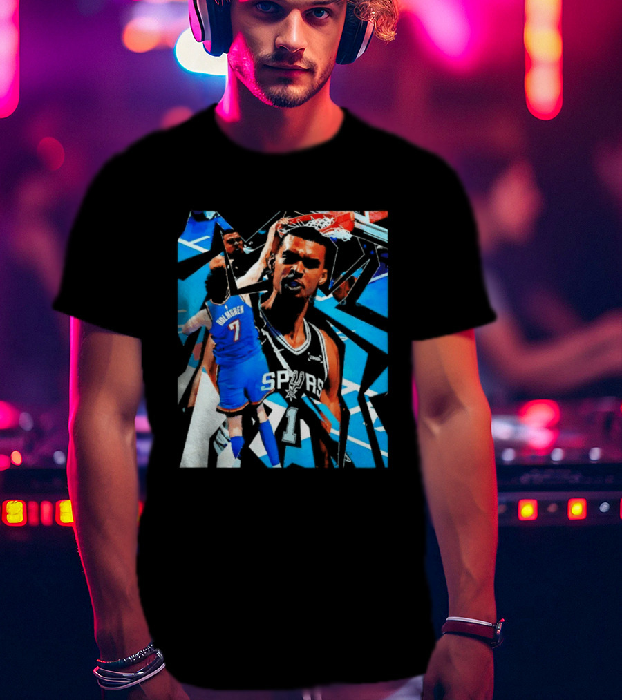 San Antonio Spurs Wembanyama Dunk Showdown With Holmgren T-Shirt