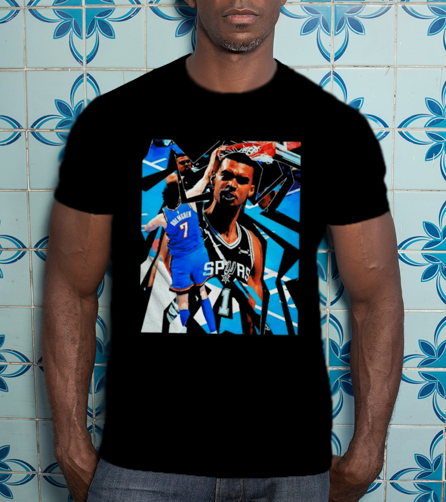 San Antonio Spurs Wembanyama Dunk Showdown With Holmgren T-Shirt