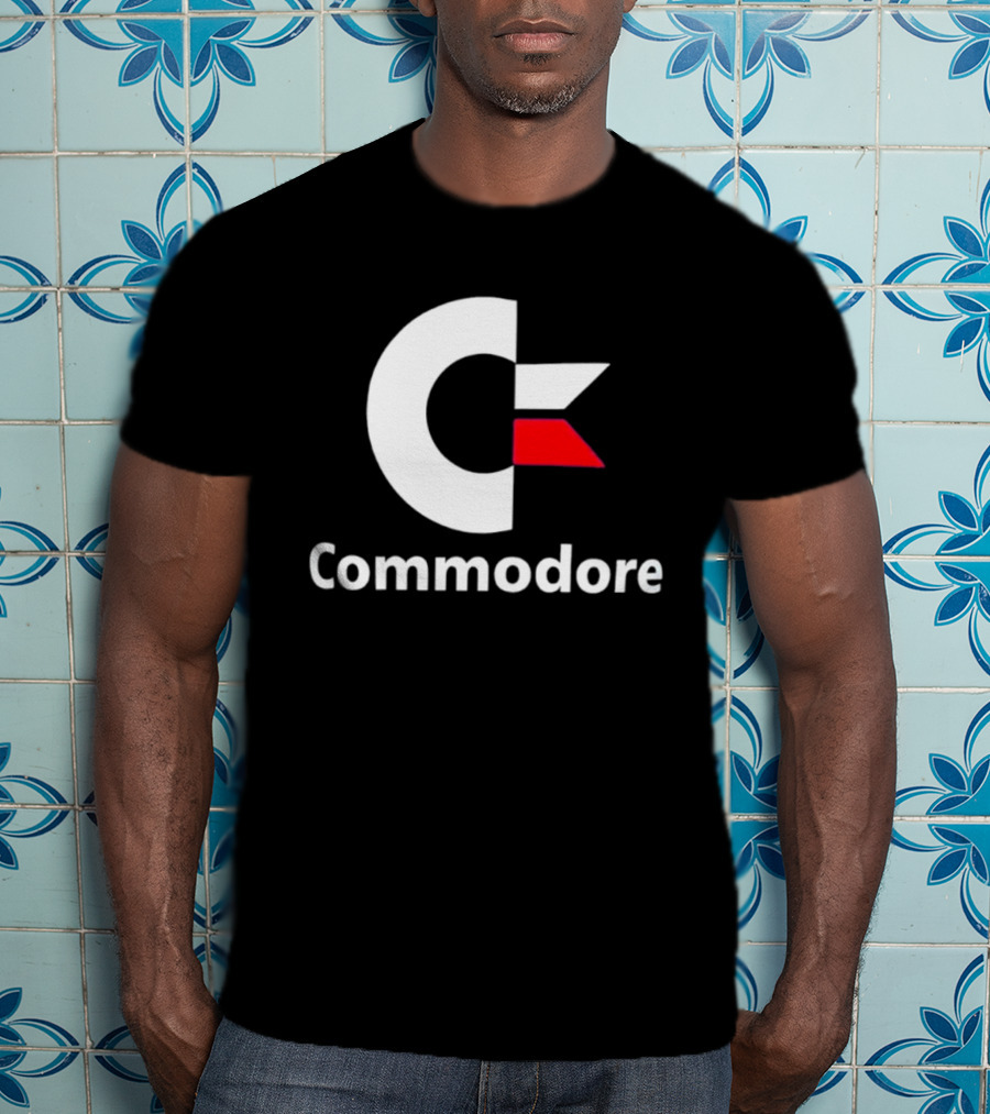 Commodore C Logo Red Accent Retro Computer Brand T-Shirt