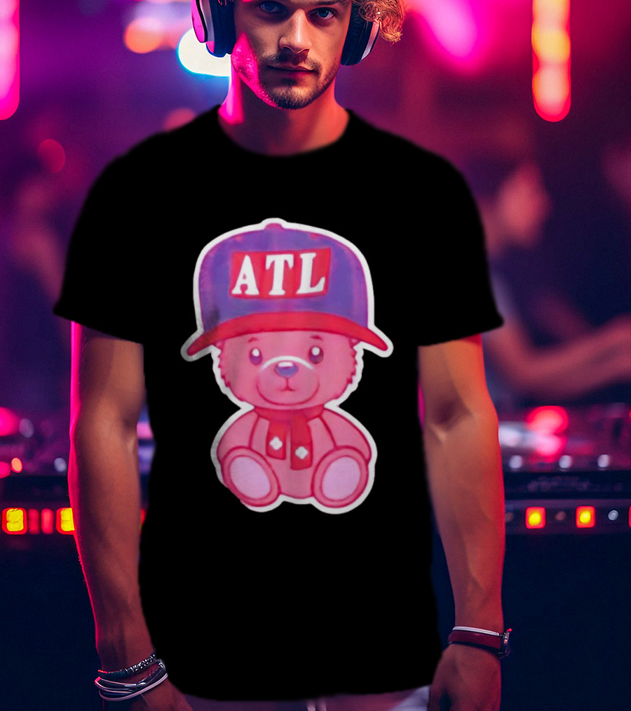 ATL Cap Teddy Bear Atlanta Braves Baseball Scarf T-Shirt