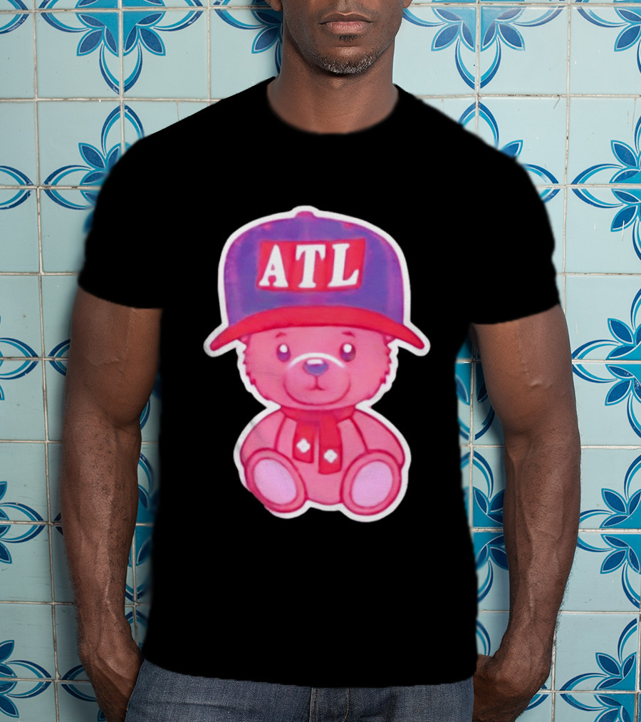 ATL Cap Teddy Bear Atlanta Braves Baseball Scarf T-Shirt
